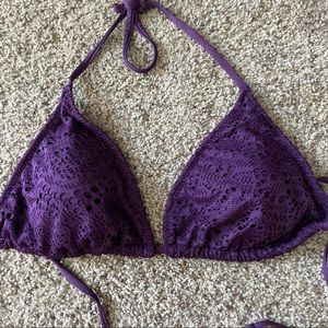 Purple halter swim suit top